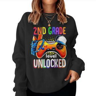 Gamer Back To School Gamepad 2Nd Second Grade Level Unlocked Women Crewneck Graphic Sweatshirt - Monsterry CA