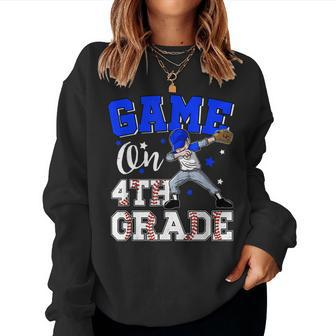 Games On 4Th Grade Boy Dabbing First Day Of School Women Crewneck Graphic Sweatshirt - Seseable