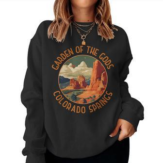 Garden Of The Gods Colorado Springs Distressed Circle Women Crewneck Graphic Sweatshirt - Monsterry UK