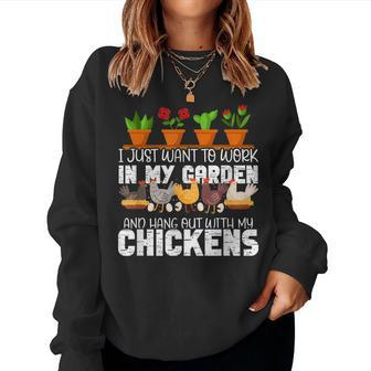 Gardening Chicken Lovers Garden Lover Awesome Cute Cool Women Crewneck Graphic Sweatshirt - Thegiftio UK