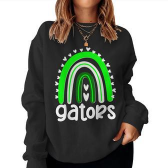 Gators School Hearts Rainbow Gator Sports Spirit Team Women Sweatshirt - Monsterry