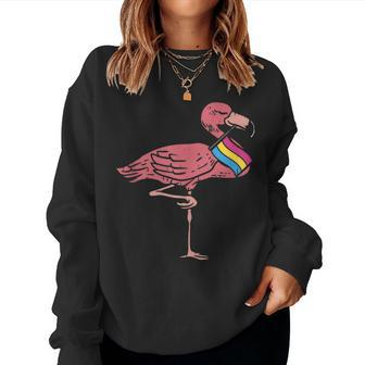 Gay Lgbt Flamingo Cute Pansexual Flag Color Bird Lover Women Sweatshirt | Mazezy