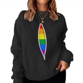 Gay Lgbtq Pride Month Flag Hidden Zipper Men Women Boy Girl Women Sweatshirt | Mazezy