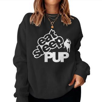 Gay Pride Eat Sleep Pup Women Sweatshirt | Mazezy