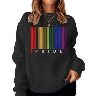 Gay Pride Funny Barcode Lgbtq Lesbian Transgender Rainbow Women Crewneck Graphic Sweatshirt - Thegiftio UK
