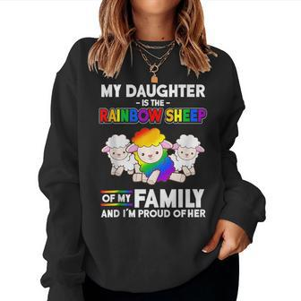 Gay Pride Month Mom My Daughter Is Rainbow Sheep Of Family Women Sweatshirt | Mazezy