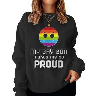 My Gay Son Makes Me Pride Proud Mom Dad Women Sweatshirt | Mazezy CA