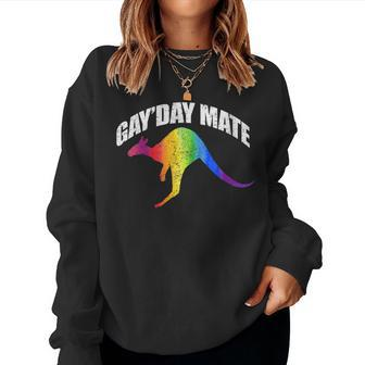 Gayday Mate Gay Pride Punny Kangaroo Australia Women Sweatshirt | Mazezy