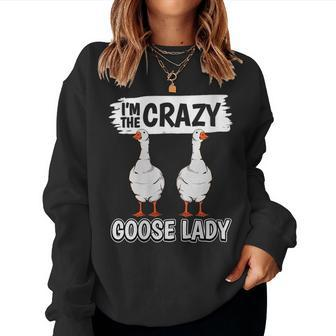 Geese Quote Bird Im The Crazy Goose Lady Goose Sweatshirt | Mazezy