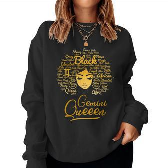 Gemini Queen Black Queen Birthday Zodiac Women Sweatshirt | Mazezy