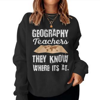 For A Geography Teacher Cartography Women Sweatshirt | Mazezy
