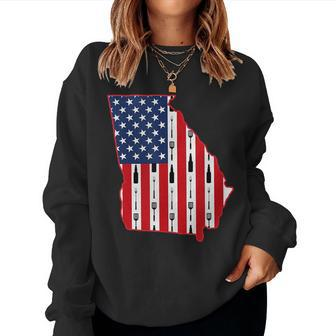 Georgia Usa Flag Fourth July 4Th Fathers Day Bbq Beer Summer Beer Women Sweatshirt | Mazezy