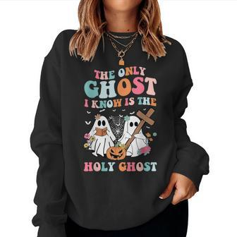 The Only Ghost I Know Is The Holy Ghost Halloween Christian Women Sweatshirt | Mazezy