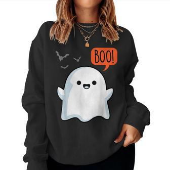 Ghost Saying Boo Spooky Halloween Cute Toddler Boys Girls Women Sweatshirt - Monsterry UK