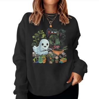 Ghostly Gardening Halloween Cute Ghost Gardener Plant Women Sweatshirt - Monsterry CA