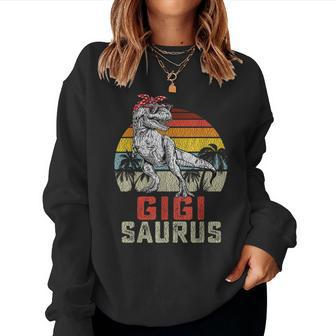Gigisaurus T Rex Dinosaur Gigi Saurus Family Matching Women Crewneck Graphic Sweatshirt - Seseable
