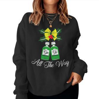 Gingle All The - Alcohol Christmas Gin Lovers Gin-Gle Women Sweatshirt | Mazezy