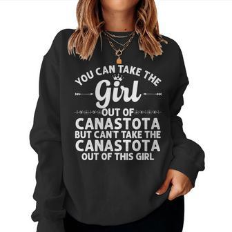 Girl Out Of Canastota Ny New York Home Roots Usa Women Sweatshirt | Mazezy