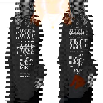 Girlfriend Fiancée Wife 2023 For Wedding And Honeymoon Women Sweatshirt | Mazezy