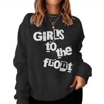 Girls To The Front Riot Grrrl Black Women Sweatshirt | Mazezy