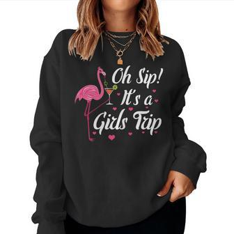 Girls Night Out Summer Vacation Oh Sip Its A Girls Trip Women Crewneck Graphic Sweatshirt - Monsterry CA