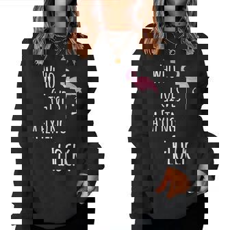 Who Gives A Flying Flamingo Women Sweatshirt | Mazezy