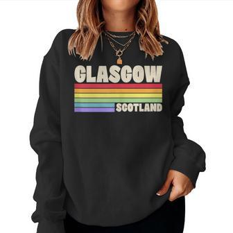 Glasgow Scotland United Kingdom Rainbow Gay Pride Merch Women Sweatshirt | Mazezy CA
