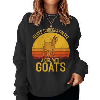 Goat Never Underestimate A Girl With A Goats Women Sweatshirt - Monsterry UK