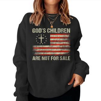 Gods Children Are Not For Sale Funny Quote Gods Children Women Crewneck Graphic Sweatshirt - Monsterry DE