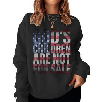 Gods Children Are Not For Sale American Flag Gods Children Women Sweatshirt | Mazezy