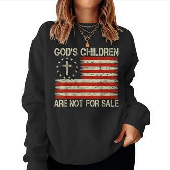 Gods Children Are Not For Sale Jesus Christian Usa Flag Usa Sweatshirt | Mazezy