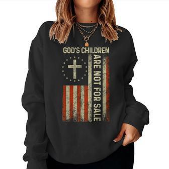 God's Children Are Not For Sale Usa Flag Idea Quote Women Sweatshirt - Seseable
