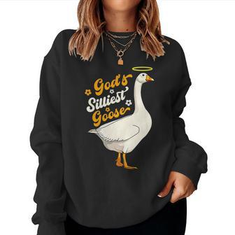Gods Silliest Goose Animal Goose Lovers Women Sweatshirt | Mazezy