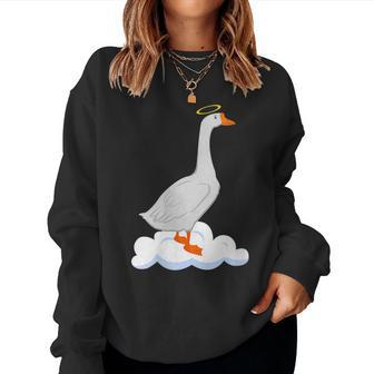 Gods Silliest Goose Duck Religion Women Sweatshirt | Mazezy