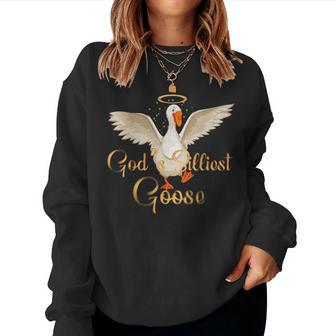 Gods Silliest Goose Gods Silliest Duck Women Sweatshirt | Mazezy