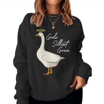 Gods Silliest Goose Gods Silliest Goose Duck Women Sweatshirt | Mazezy