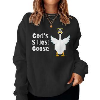 Gods Silliest Goose Silly Disguise Women Sweatshirt | Mazezy