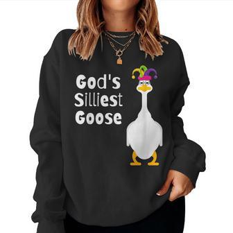 Gods Silliest Goose Silly Jester Women Sweatshirt | Mazezy