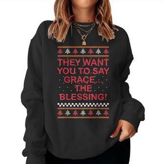 Grace The Blessing Ugly Christmas Sweaters Women Sweatshirt | Mazezy