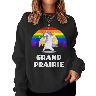 Grand Prairie Texas Lgbtq Gay Pride Rainbow Women Sweatshirt | Mazezy