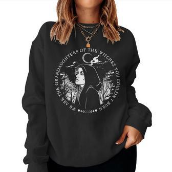 Granddaughters Of The Witches Feminist Women Crewneck Graphic Sweatshirt - Seseable