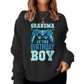 Grandma Of The Birthday Boy Matching Video Gamer Birthday Women Crewneck Graphic Sweatshirt - Seseable