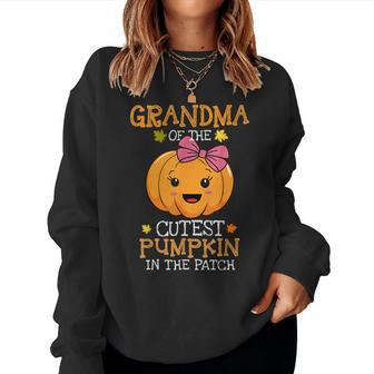 Grandma Of The Cutest Pumpkin In The Patch Halloween Women Sweatshirt - Thegiftio UK