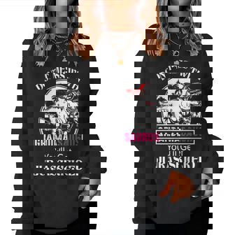 Grandma Gift Dont Mess With Grandmasaurus Women Crewneck Graphic Sweatshirt | Seseable CA