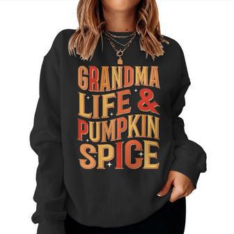 Grandma Pumpkin Spice Autumn Fall Season Grandmother Women Sweatshirt - Thegiftio UK