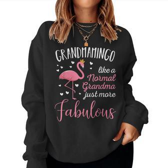 Grandmamingo Like A Grandma Only Fabulous Pink Flamingo Women Crewneck Graphic Sweatshirt - Thegiftio UK