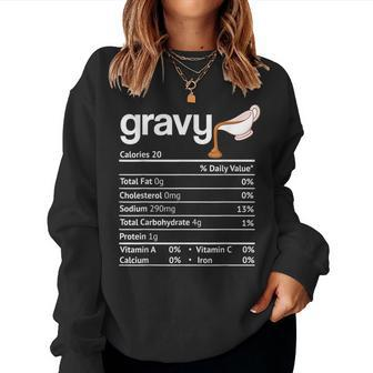 Gravy Nutrition Facts Thanksgiving Christmas Costume Women Sweatshirt | Mazezy