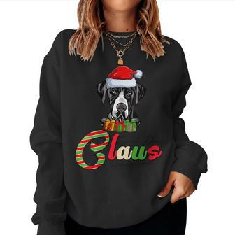 Great Dane Claus Dog Lovers Santa Hat Ugly Christmas Sweater Women Sweatshirt - Monsterry UK