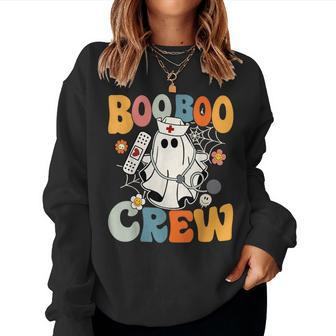 Groovy Boo Boo Crew Nurse Ghost Halloween Nurse Women Sweatshirt - Seseable