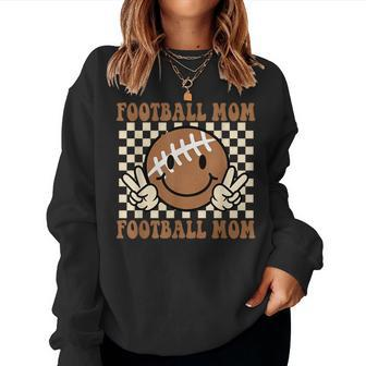 Groovy Football Mom Leopard Print For Mother's Day Women Sweatshirt - Seseable